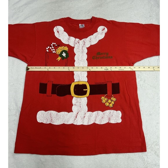 Vintage 80s Santa Suit Single Stitch T-Shirt Christmas Mens Size XL Made In USA - Picture 9 of 11
